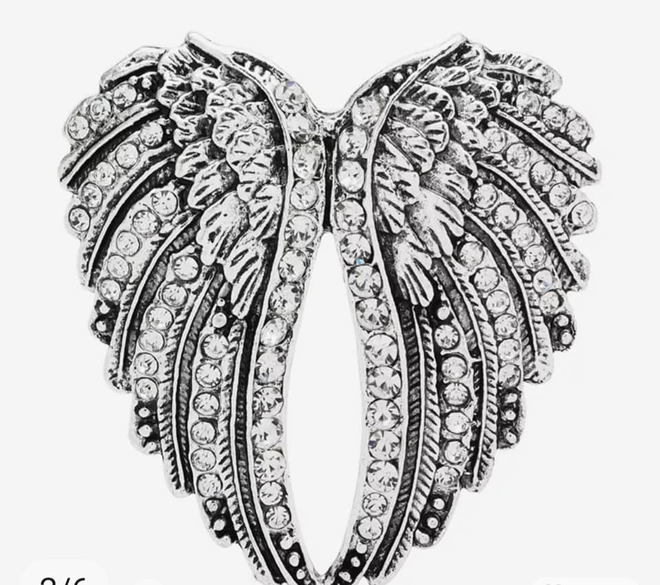 Inspirational Angel Wings Rhinestone Gold tone or Silver tone Pin Brooch
