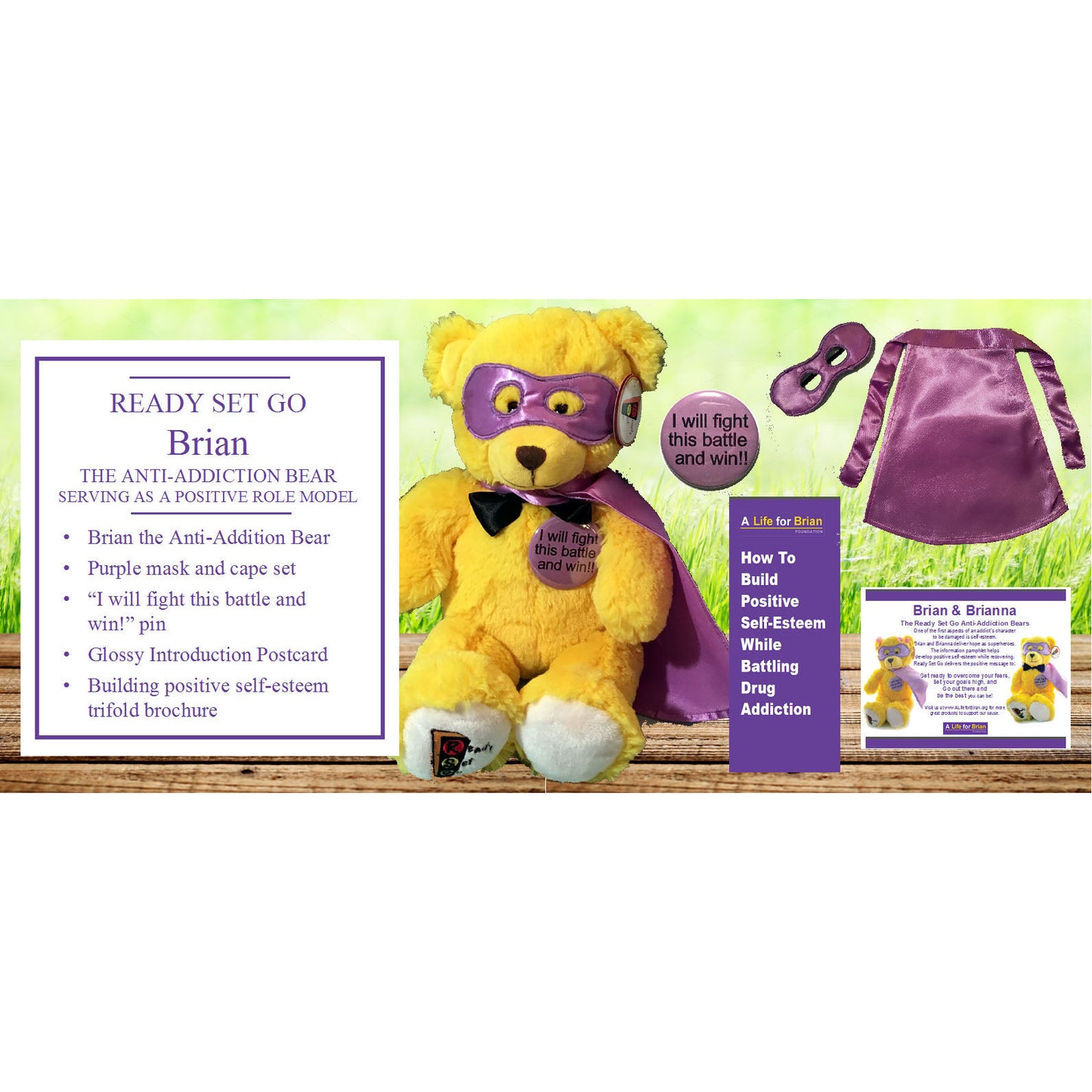 Ready Set Go 15" Anti-Addiction Superhero Bear Teaches Positive Self Esteem