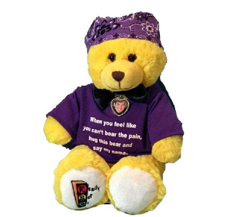 Ready Set Go 15" Purple Comfort Bear with Diamond Locket To Say I LOVE YOU