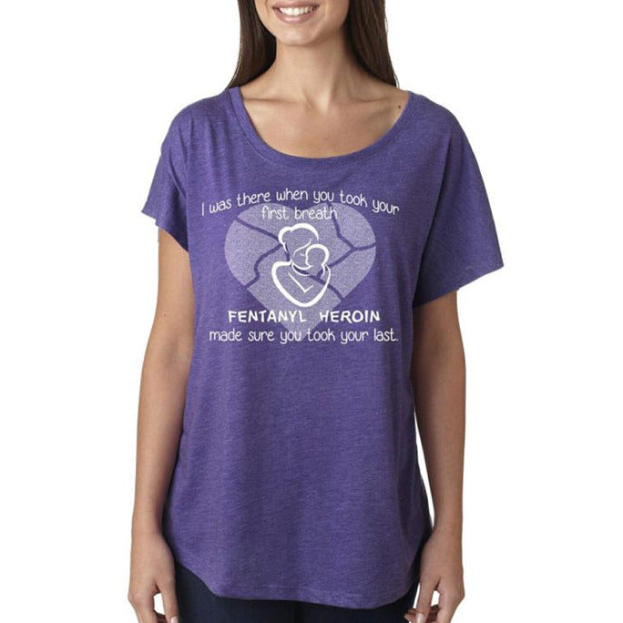 Inspirational Fentanyl Awareness Purple T-Shirt for Women Provides a Powerful Message