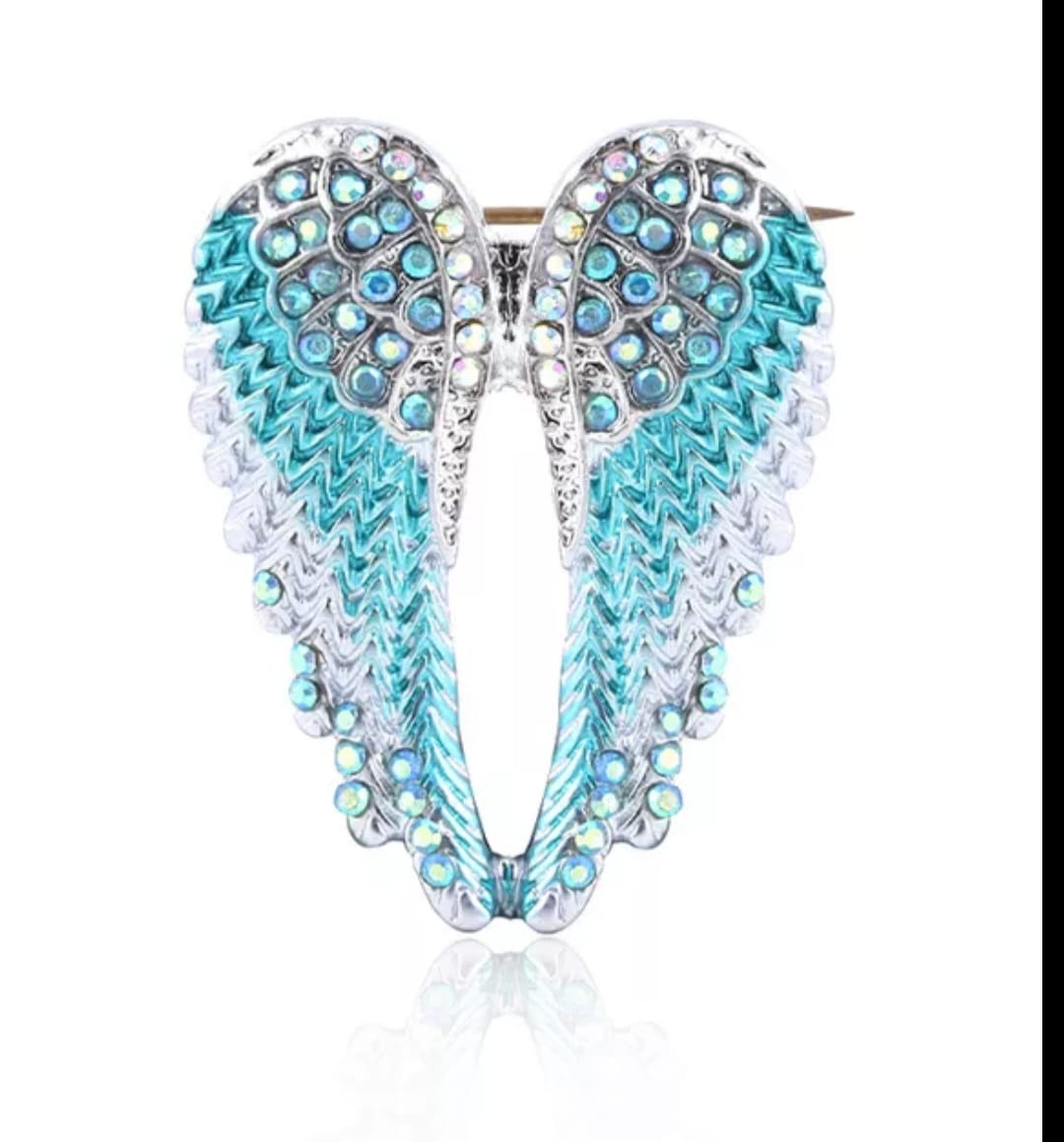 Rhinestone Angel Wings Adjustable Ring