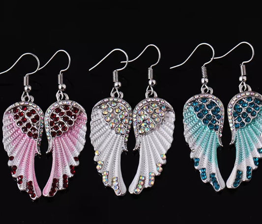 Inspirational Angel Wings Hanging Dangle Angel Wings Earrings