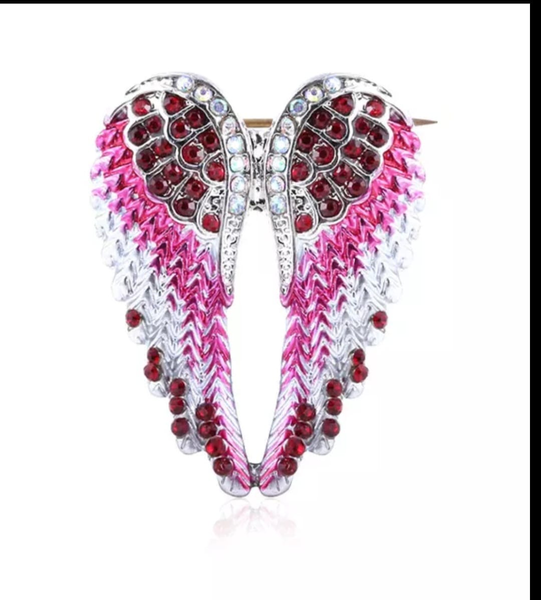 Rhinestone Angel Wings Adjustable Ring