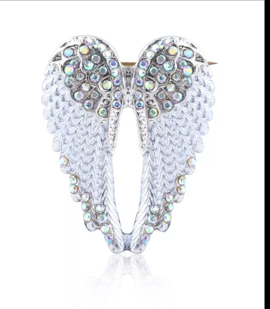 Rhinestone Angel Wings Adjustable Ring