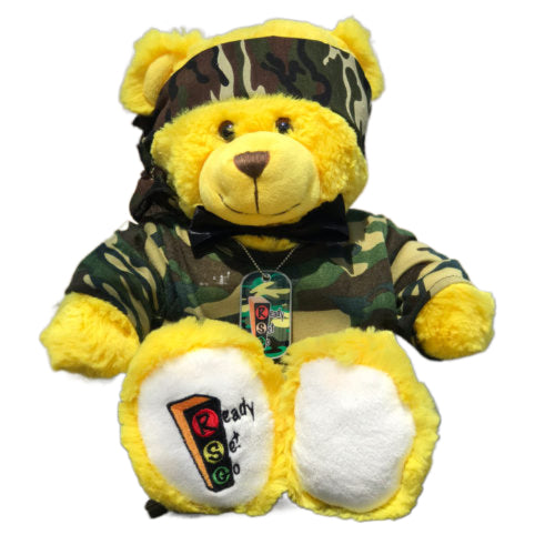 Ready Set Go Limited Edition 15" Inspirational Warrior Bear in Camouflage Outfit