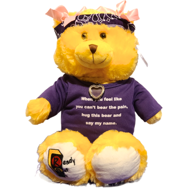 Ready Set Go 15" Purple Comfort Bear with Diamond Locket To Say I LOVE YOU