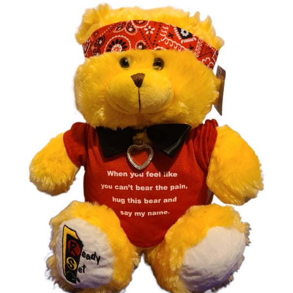 Ready Set Go 15" Boy Comfort Bear with RED shirt & Diamond Locket To Say I LOVE YOU