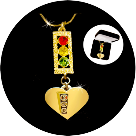Show Support: Ready Set Go Traffic Light Necklace in Gift Box