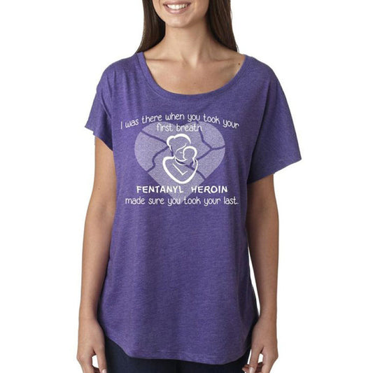 Inspirational Fentanyl Awareness  Purple T-Shirt for Women Provides a Powerful Message